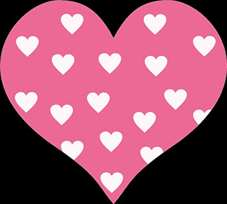 Kalpli Pembe Kalp Duvar Stickerı