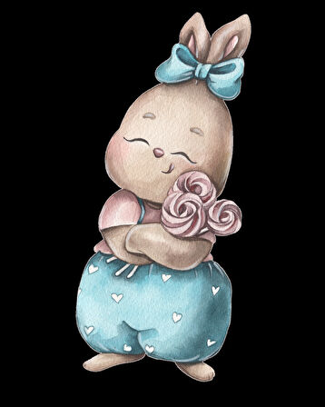 Kalpli Tavşan Duvar Stickerı