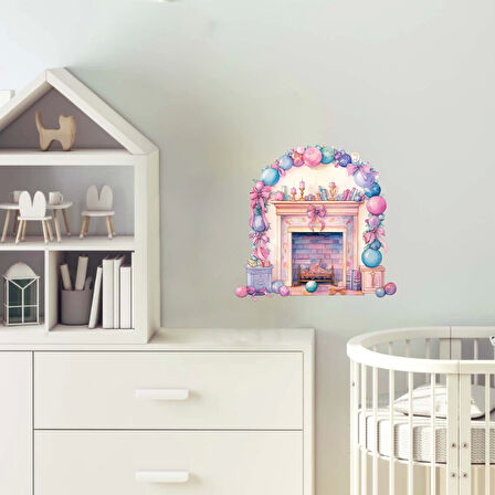 Yılbaşı Temalı Şömine Duvar Stickerı