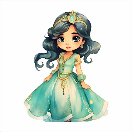 Zümrüt Prenses Kız Duvar Stickerı