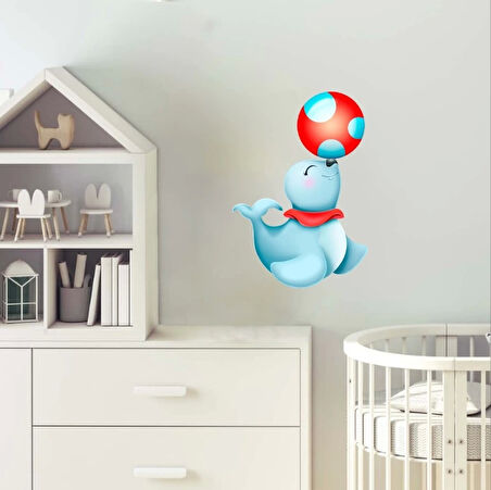 Topla Oynayan Fok Duvar Stikcer