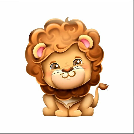 Sevimli Aslan Duvar Sticker