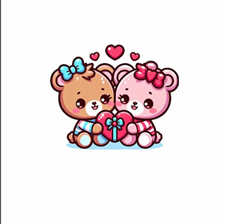 Aşık Ayıcıklar Duvar Sticker'ı