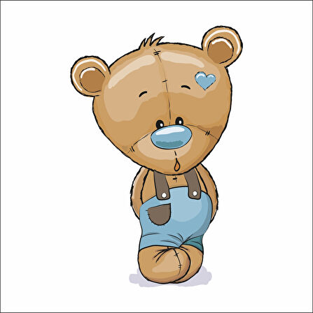 Mavi Pantalonlu Ayıcık Sticker