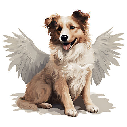 Oturan Kanatlı Köpek Duvar Stickerı