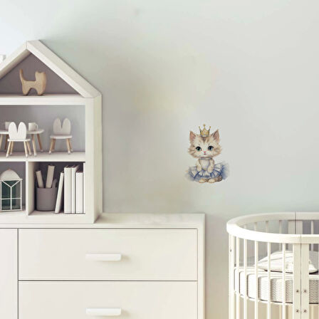 Taçlı Balerin Kedi Duvar Stickerı