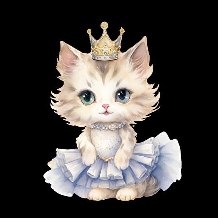 Taçlı Balerin Kedi Duvar Stickerı
