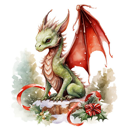 Kanatlı Noel Arkadaşı Duvar Stickerı