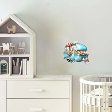 Çiçek Süslemeli Karavan Duvar Stickerı