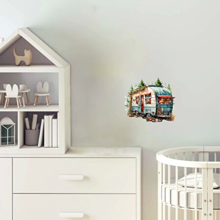 Rustik Çam Ağaçlı Karavan Duvar Stickerı