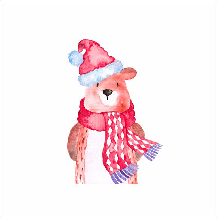 Sevimli Ayıcık Yılbaşı Sticker