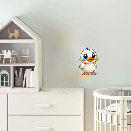 Mavi Saçlı Yavru Ördek Duvar Sticker'ı