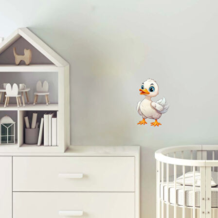 Mavi Gözlü Beyaz Yavru Ördek Duvar Sticker'ı