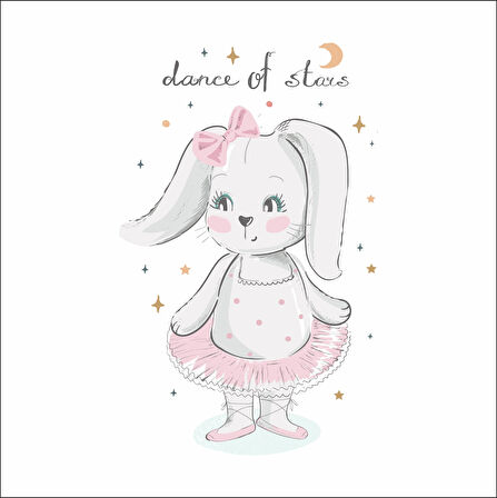 Balerin Tavşan Sticker