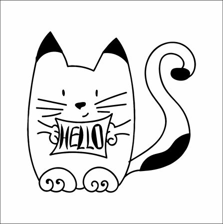 Hello Kedi Sticker