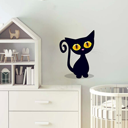 Kara Kedi Duvar Sticker