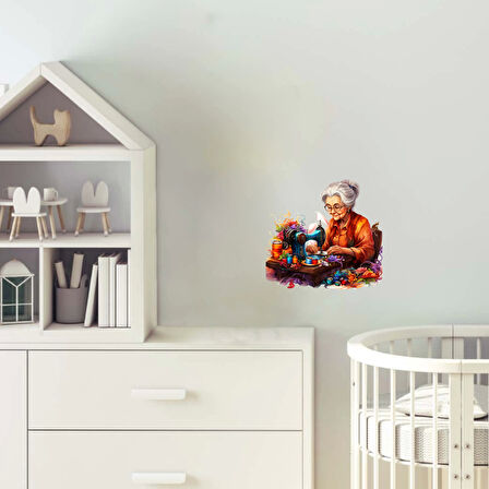 Dikiş Diken Nine Duvar Stickerı