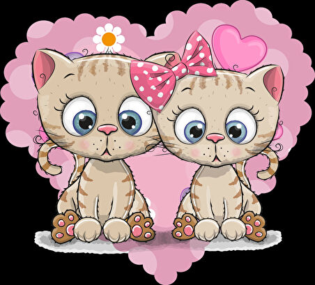 Tatlı Yavru Kediler Duvar Stickerı