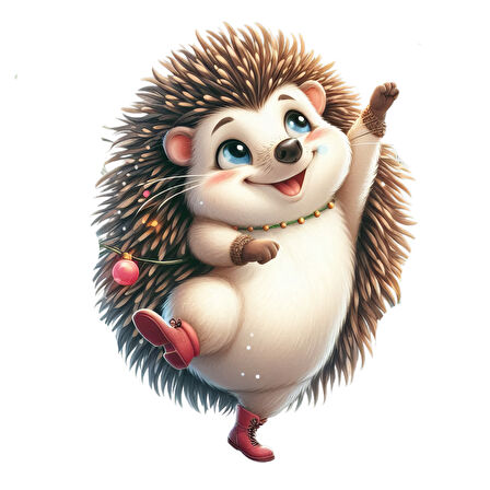 Pembe Botlu Kirpi Duvar Stickerı