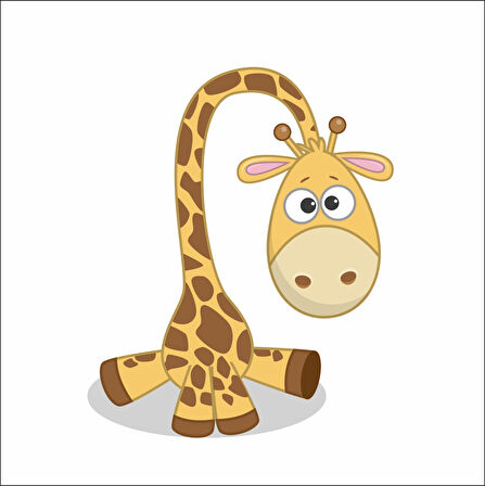 Sevimli Zürafa Sticker