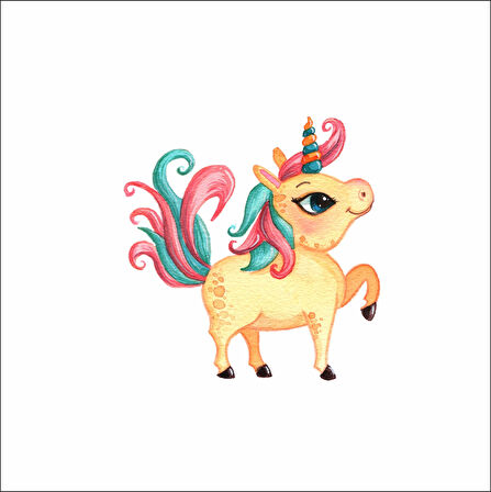 Sarı uncorn Sticker