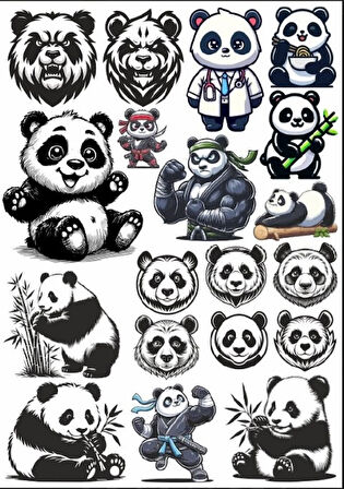 Panda Sticker Set 5