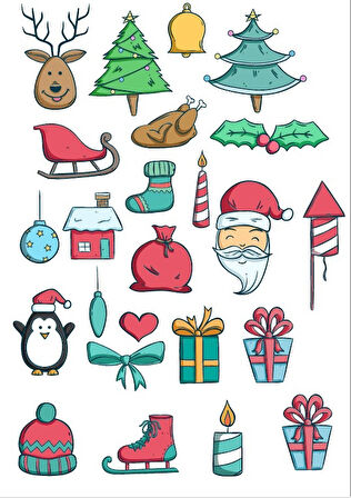 Noel Temalı Sticker SEt