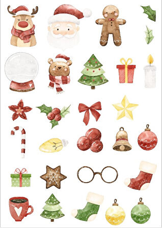 Noel Temalı Sticker SEt