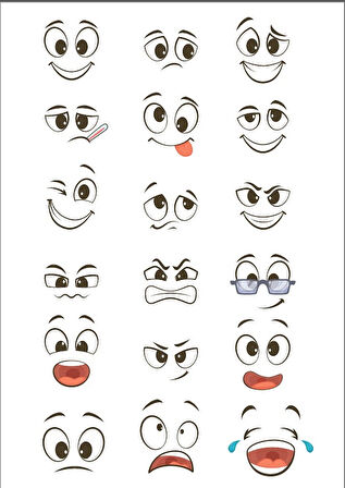 Yüz İfadeleri Sticker Set