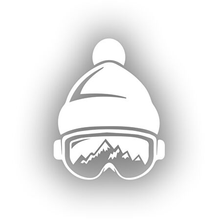 Ski Gözlük Sticker 17x17 Cm Beyaz