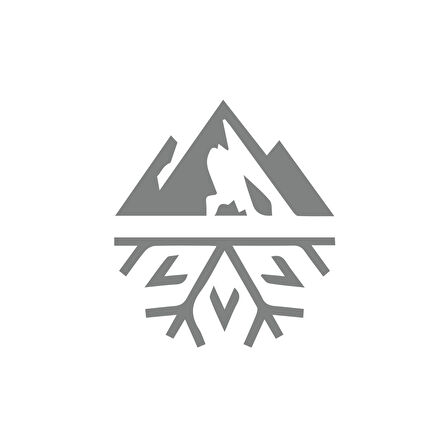 Dağ ve Kar Sticker 17x17 Cm Gri