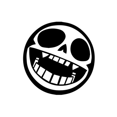 Yuvarlak İskelet Sticker 17x17 Cm Siyah