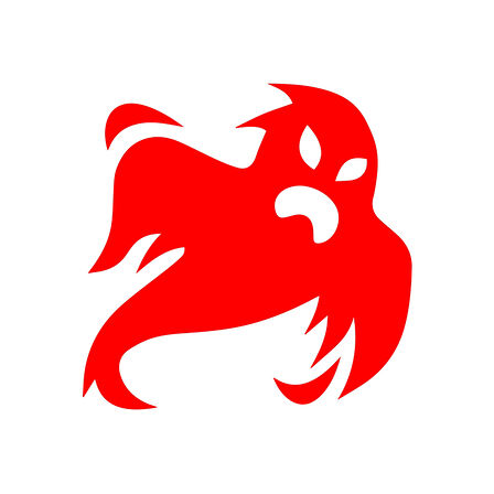 Hayalet Sticker 17x17 Cm Kırmızı