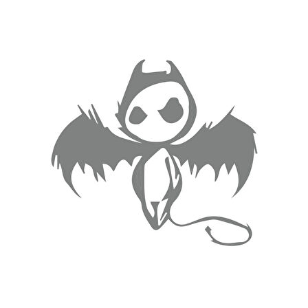Korkunç Melek Sticker 17x17 Cm Gri