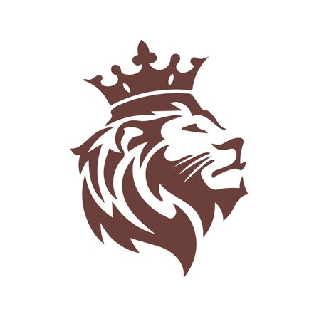 Kral Taçlı Aslan Sticker 17x17 Cm Kahverengi