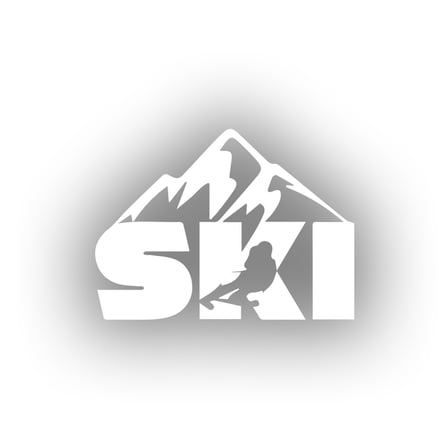 Ski Kayak Sticker 17x17 Cm Beyaz