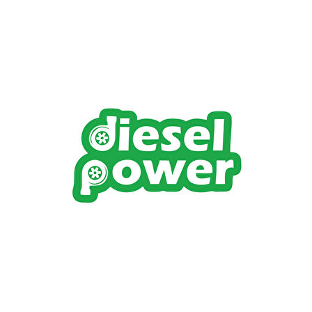 Diesel Power Sticker 17x17 Cm Yeşil