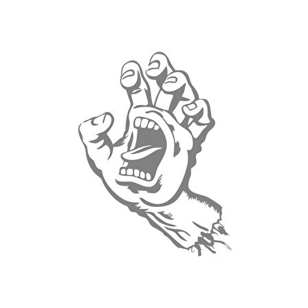 Korkunç El Sticker 17x17 Cm Gri