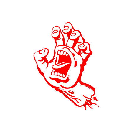 Korkunç El Sticker 17x17 Cm Kırmızı