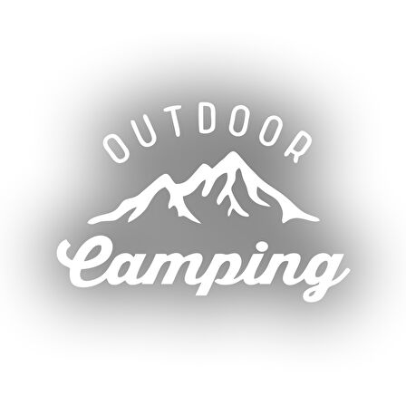 Outdoor Camping Sticker 17x17 Cm Beyaz