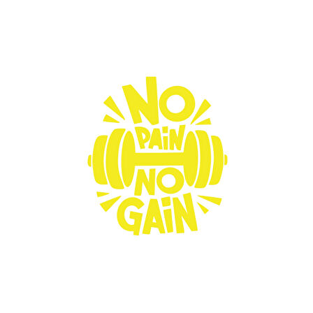 No Pai No Gain GYM Sticker 17x17 Cm Sarı
