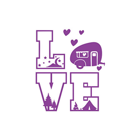 Love Sticker 17x17 Cm Mor