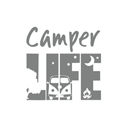 Camper Lifer Sticker 17x17 Cm Gri