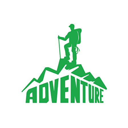 Adventure Dağcı Sticker 17x17 Cm Yeşil