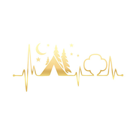 Ritim Kamp Karavan Sticker 17x17 Cm Gold
