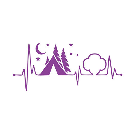 Ritim Kamp Karavan Sticker 17x17 Cm Mor