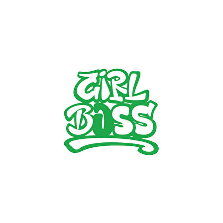 Girl Boss Sticker 17x17 Cm Yeşil