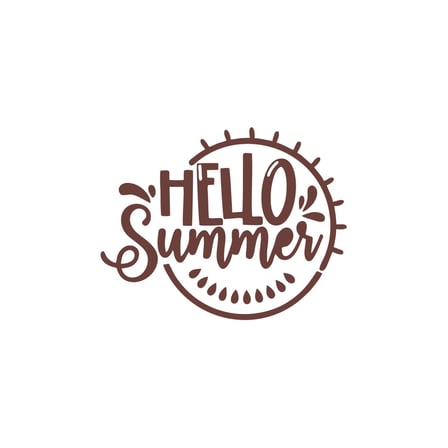 Hello Summer Sticker 17x17 Cm Kahverengi