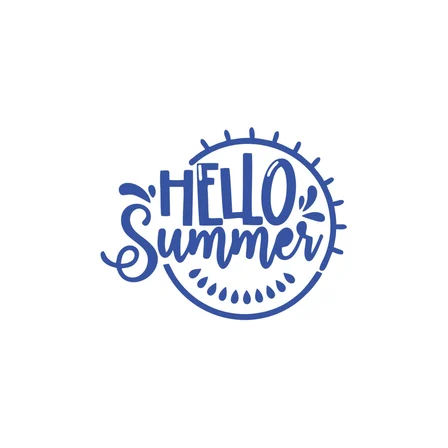 Hello Summer Sticker 17x17 Cm Mavi