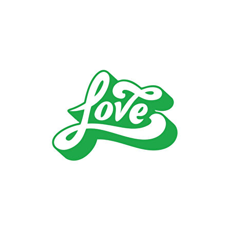 Love Sticker 17x17 Cm Yeşil